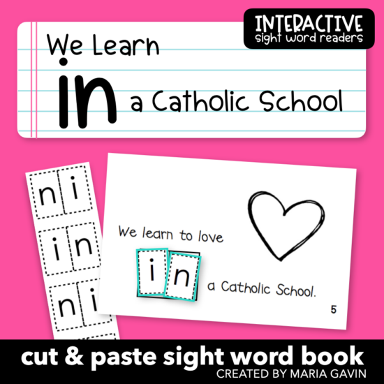 we learn in a catholic school sight word reader