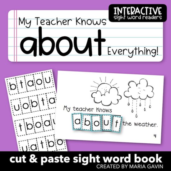 my teacher knows about everything sight word reader freebie