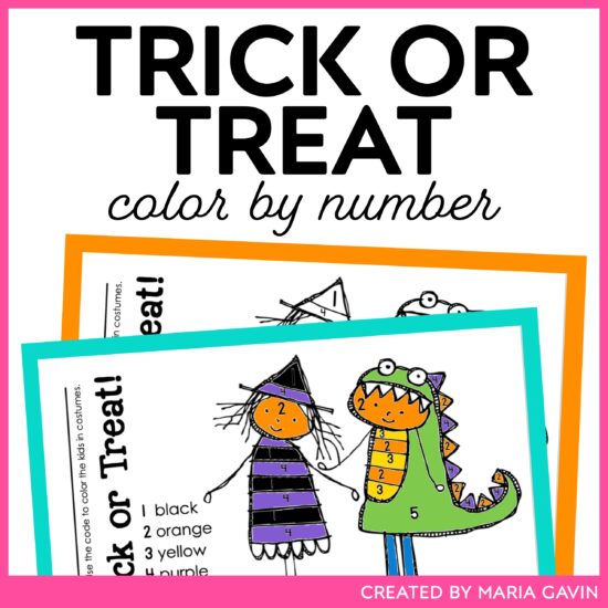 trick or treat color by number