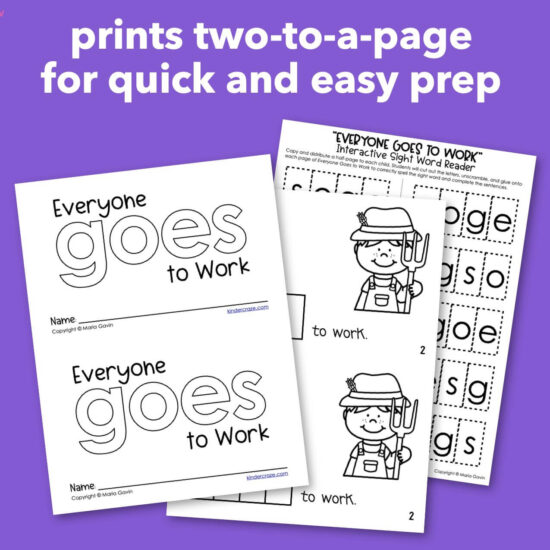 "Everyone GOES to Work!" Interactive Sight Word Reader - Kinder Craze