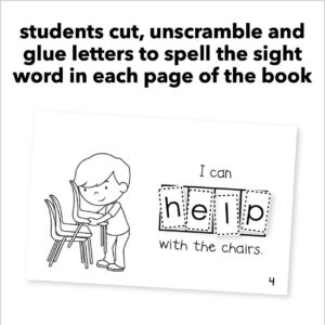 "I Can Help at School" Interactive Sight Word Reader - Kinder Craze