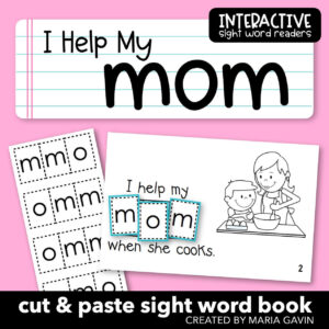 I help my mom interactive sight word book cover