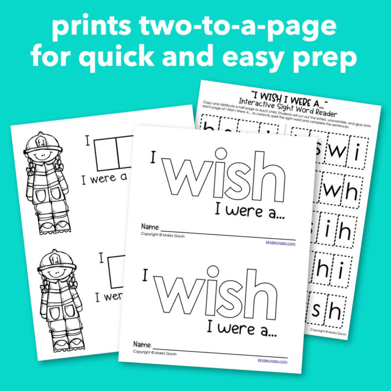 Emergent Reader for Sight Word WISH: "I WISH I Were a…" Sight Word Book ...