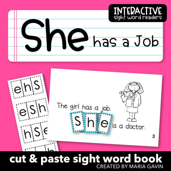 "She has a Job" Community Helper Interactive Sight Word Reader - Kinder ...