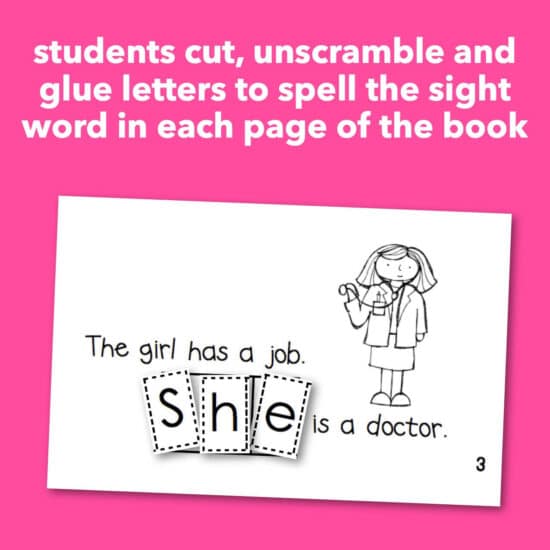 "She has a Job" Community Helper Interactive Sight Word Reader - Kinder ...