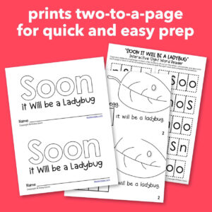 Life Cycle of a Ladybug Emergent Reader: "SOON it Will be a Ladybug ...