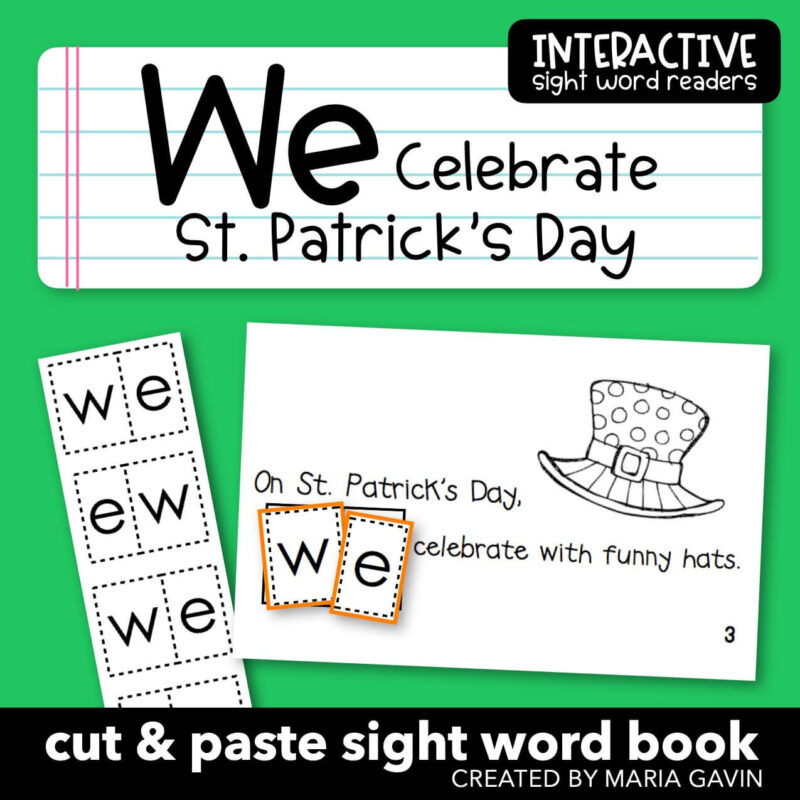 We celebrate st. patrick's day interactive sight word reader cover