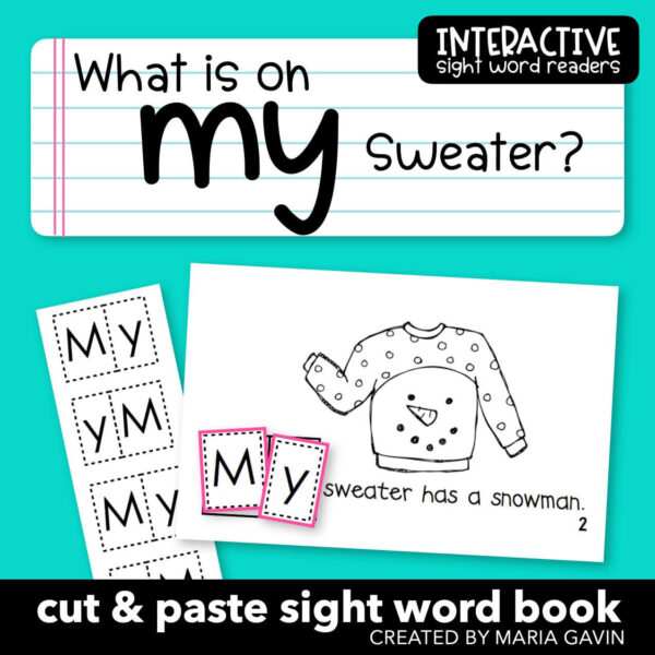 "what is on my sweater?" kindergarten sight word book cover