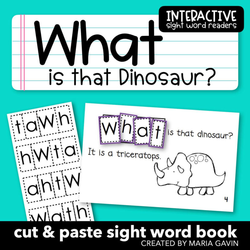 "WHAT is that Dinosaur?" Interactive Sight Word Reader - Kinder Craze