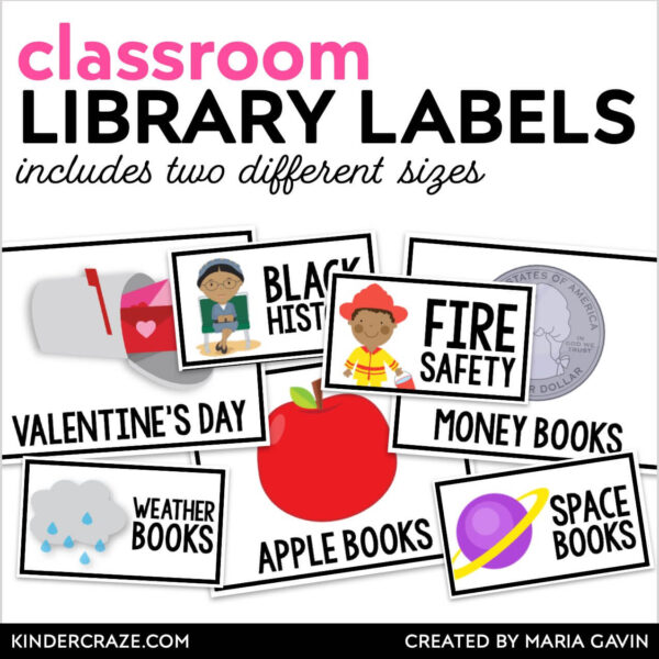 printable labels to organize your classroom library from Maria Gavin