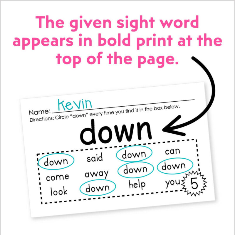 Sight Word Searches - Dolch Pre Primer Sight Word Practice - Kinder Craze