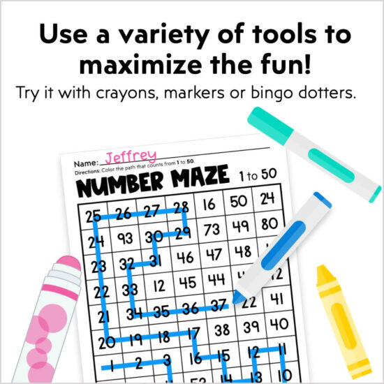 Number Mazes for Sequencing Numbers to 120 - Kinder Craze